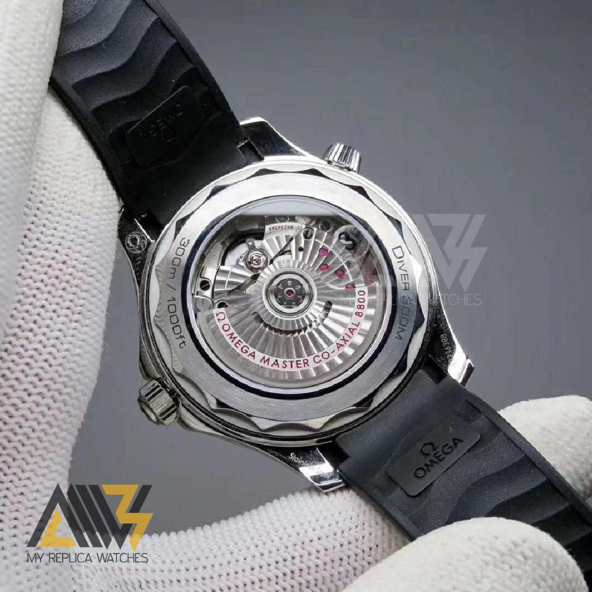 Seamaster Diver 300m 210.32.42.20.01.001 42mm Beselworld 2018 Stainless Steel Case VSF V2 1:1 Best Edition Black Wave Dial on Black Rubber Strap A8800 (Black Balance Wheel)
